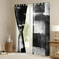 thumbnail image 3 of Manfei Modern Geometeic Square Curtains Pack of 2 (42x84 Each),Abstract Plaid Curtains Blackout,White Gray Black Bedroom Curtains For Teens,Breathable Home Decor, 3 of 6