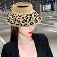 thumbnail image 5 of Casual Women Straw Visor Hat Sunhat Sun Hat for Camping Jogging Traveling Beige, 5 of 6