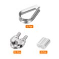 thumbnail image 4 of Unique Bargains M6 Wire Rope Accessory Set for 1/4' Dia, 12Pcs Cable Clip Clamp 6Pcs Thimble Rigging 6Pcs Crimping Loop Sleeve, 4 of 7