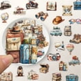 thumbnail image 4 of MOMOJIA 50Pcs Removable Adhesive Cartoon Travel Sticker for Suitcases Scrapbook, 4 of 10