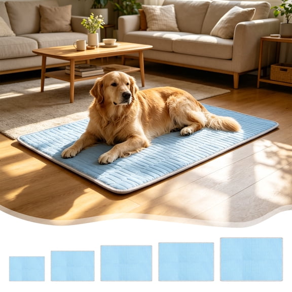 Cooling Mat for Dogs Cats Portable Pet Cooling Pad Non Slip Washable Large Puppy Ice Pad for Crate Sofa Floor Hot Weather Relief