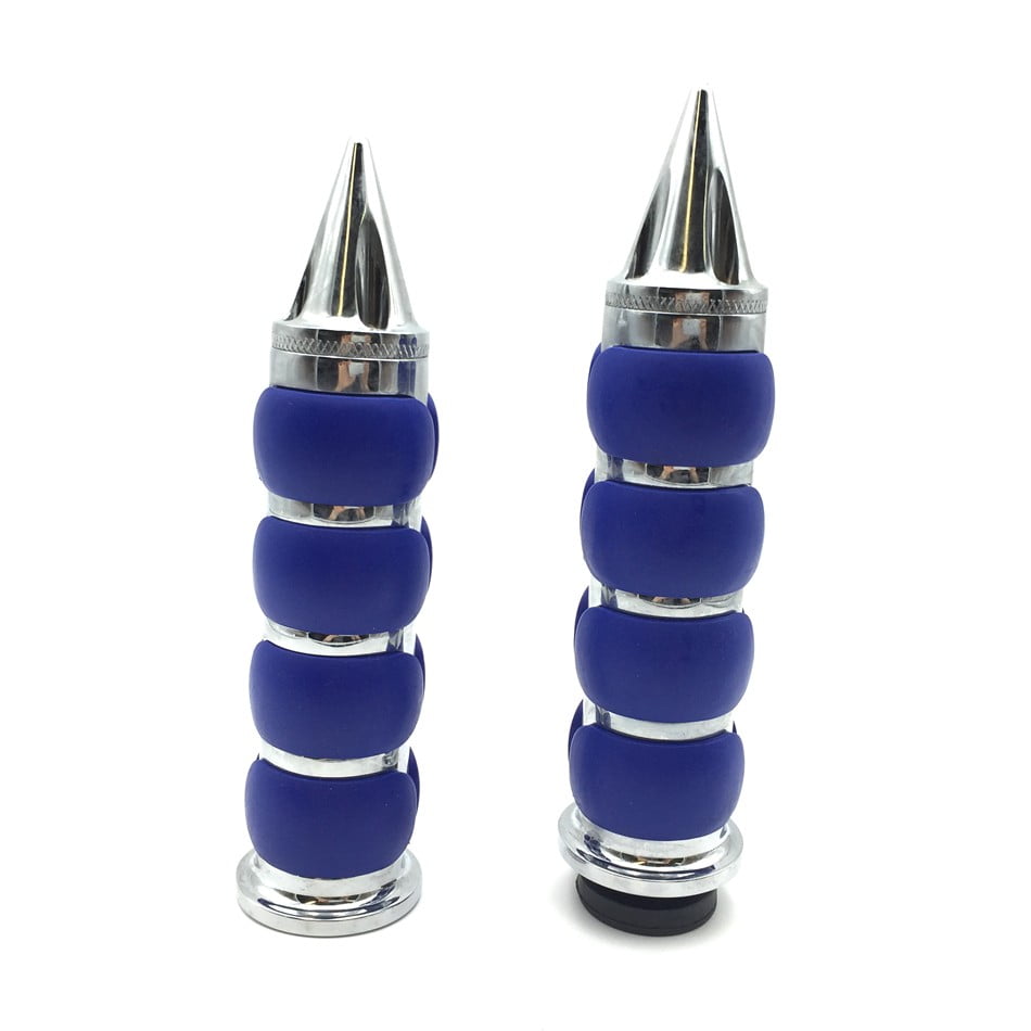 7//8 Motorcycle Hand Grips Blue Aluminium Motorcycle Rubber Grips for CBR Shadow Ninja GSXR YZF