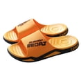 thumbnail image 3 of Men's Slip On Sport Slide Sandals Wide Width Non Slip Bathroom Shower Slippers Open Toe Soft Sole Lightweight Water Shoes Yellow Size 7, 3 of 4