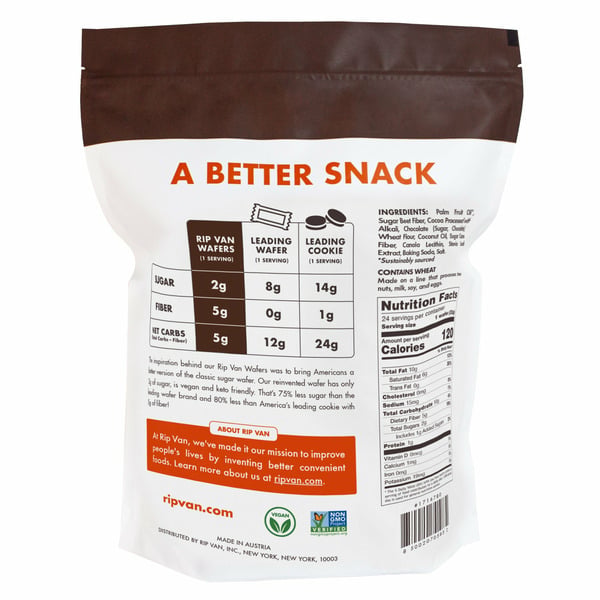 Rip Van Wafels Dark Chocolate Wafers, 0.78oz, 24--count