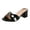 Black, variant on Women's Slip On Block Heel Mules, Glossy Croc Print Patent Slide Sandals, Metal Buckle Elegant Date Party Daily Shopping Shoes Beige