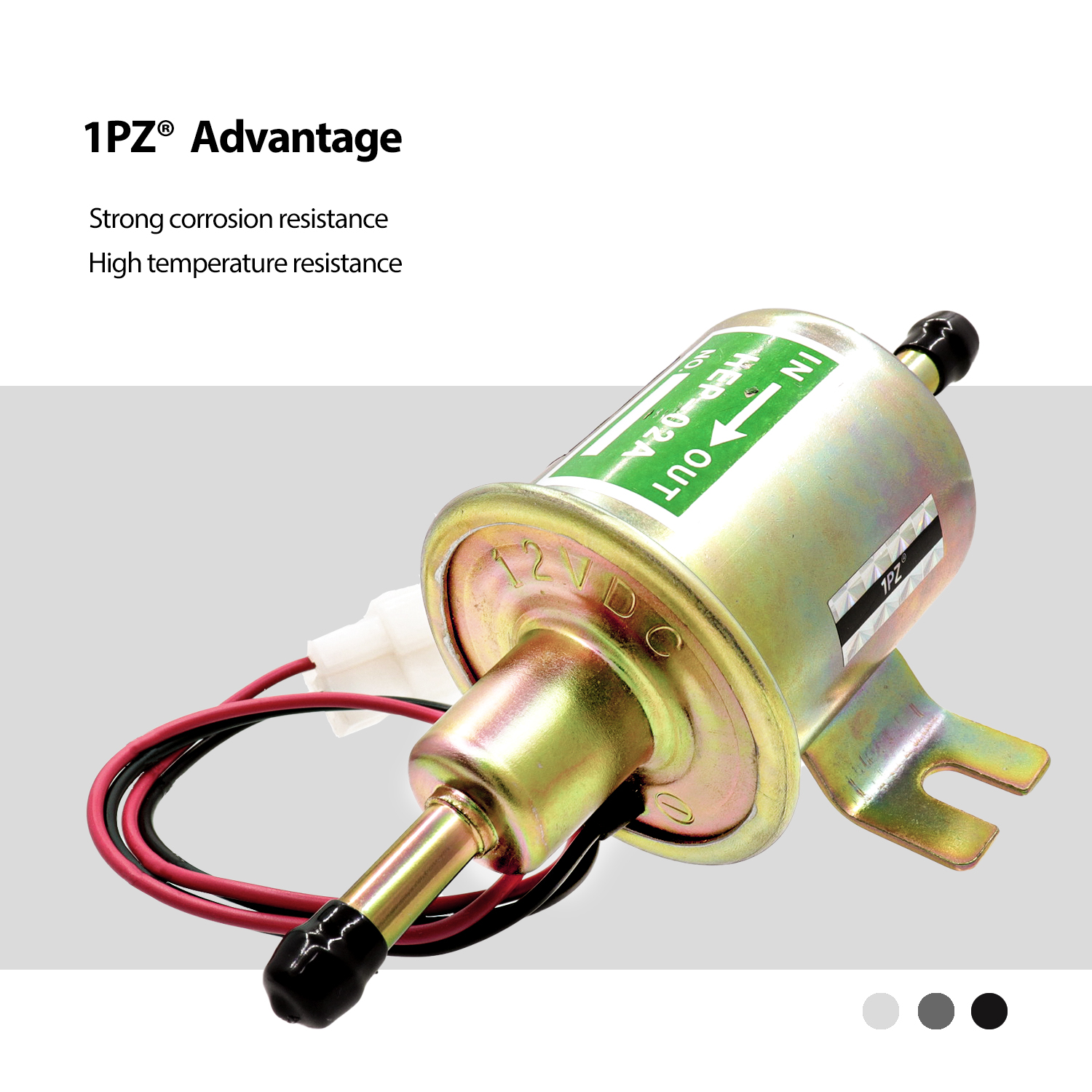 1PZ 2 Packs 12V Inline Low Pressure Electric Fuel Pump HEP-02A Universal Gas Diesel