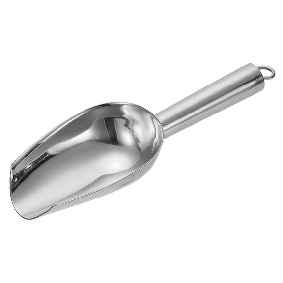 Metal Ice Scoop, 7.1" x 2.4"Stainless Steel Ice Scooper for Home Bar Use, Silver