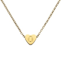 Uxcell Initial Heart Necklace for Women, 18K Gold Plated Stainless Steel Chain Dainty Personalized Name Letter O Pendant Necklaces for Woman Jewelry Gifts, Gold Tone