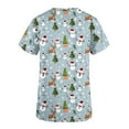 thumbnail image 3 of JINGWANGYHBD Nurse Uniform for Women Christmas Scrub Tops Stretchy Lightweight Shirts Xmas Cute Printed Uniforms V-neck Loose Casual Top, 3 of 5