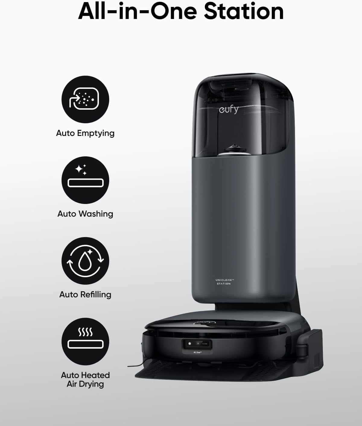 eufy S1 with All-in-One Station, HydroJet System with Roller Mop, +Official Accessory-Dust Bag, 3 packs included, 6-month Replacement