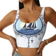thumbnail image 2 of Haiem Not All Who Wander Are Lost2 Pattern Womens Sports Bra - U Neck Padded Low Impact Yoga Bra Workout Crop Top Gym Moisture-Wicking Workout Vest -Medium, 2 of 9