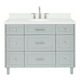 thumbnail image 5 of ARIEL Monroe 48 Inch Single Oval Sink Bathroom Vanity With Carrara White Quartz Countertop 1.5 Inch Edge In Grey, 5 of 7