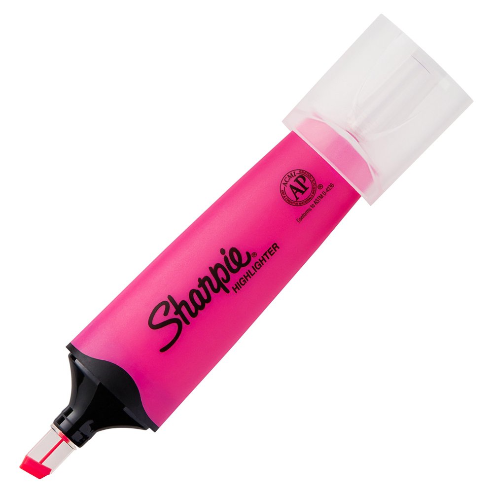 Sharpie Clear View Tank Highlighter, Chisel Tip, Smear Guard Ink, Pink
