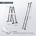 thumbnail image 4 of Escalera Multiposición 3.5 M Acero 12 Peldaños Plegable Retráctil Mantenimiento Hogar Soporta 150 kg, 4 of 8