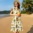 thumbnail image 4 of Fotbe Honeycomb And Honey Pattern Dress Casual Womens Fashion Short Sleeve Maxi Dress T Shirt Dress Striped Long Color Block Maxi Dress, 4 of 6
