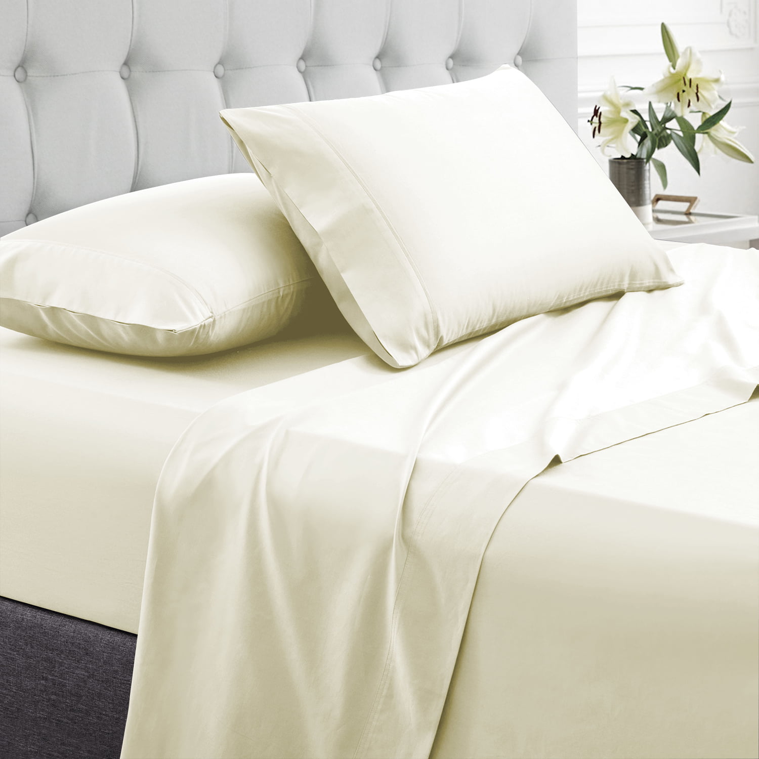 Soft egyptian 200 thread count percale double fitted sheet 