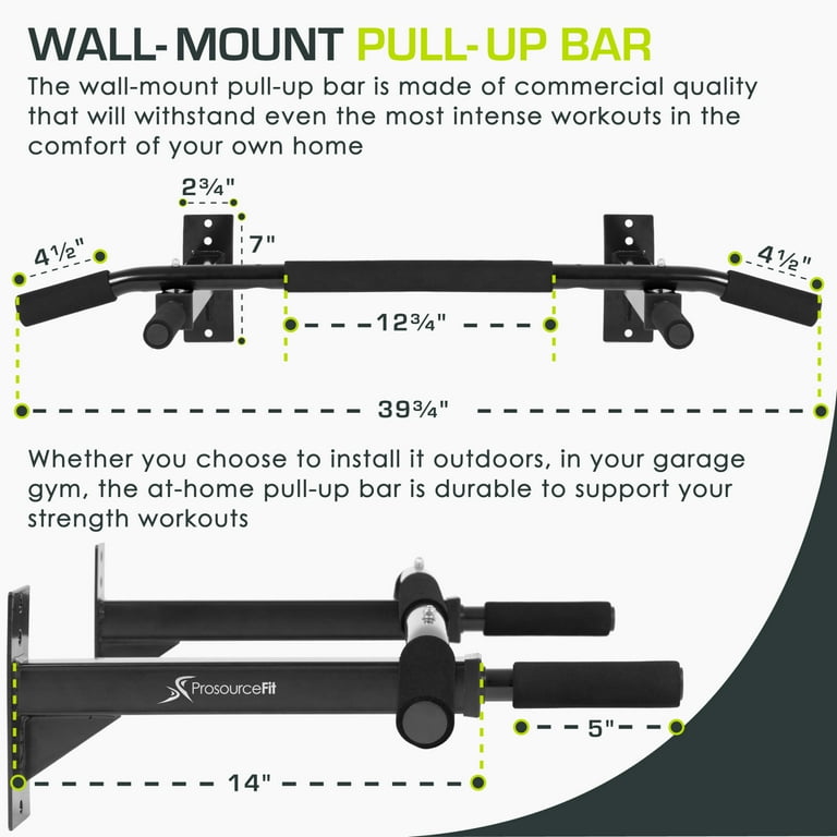ProsourceFit Heavy Duty Wall-Mounted Pull-Up/Chin-Up Bar with