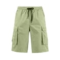 thumbnail image 6 of Kixjoy Men's Classic Cargo Stretch Short Lounge Big and Tall Outdoor Shorts Drawstring Tactical Work Mens Joggers with Pockets, Light Green 4XL, 6 of 9