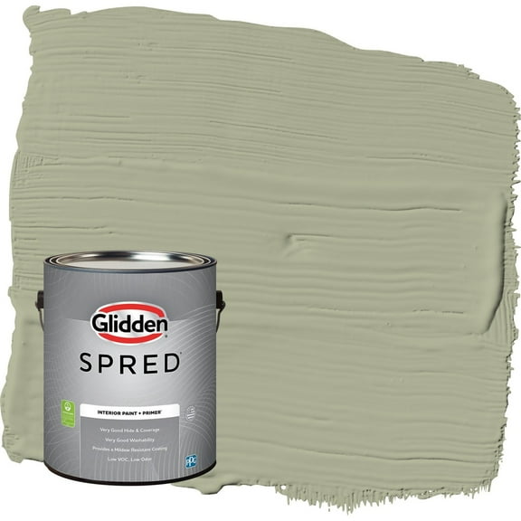 Glidden Spred Olive Sprig / Green Semi-Gloss Interior Paint with Primer, 1 Gallon