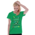 thumbnail image 3 of Ugly Christmas Pattern Light it Up Womens Slim Fit Graphic Tee Brisco Brands S, 3 of 5