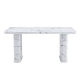 thumbnail image 2 of ExtraLco 7 Piece Dining Table Set for 6, White Marble Look Table with 6 White PU Chairs, 2 of 11