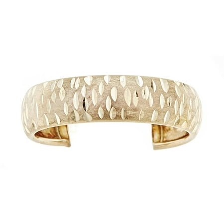 10kt Solid Yellow Gold Adjustable Toe Ring In A Diamond-Cut Design