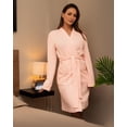 thumbnail image 7 of NY Threads Womens Robe Soft Knit Waffle Bathrobe Lightweight Knee-Length Loungewear, Large, Light Pink, 7 of 7