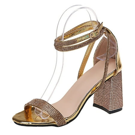 

XIAOFFENN Sandal For Women Dressy Comfortable Sandal For Women 2025 Women Summer Shoes Buckle Strap Square Thick Heels Open Toe Breathable Sandals Party Shoes Sandal For Women 2029