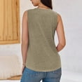 thumbnail image 6 of Puntoco Short Tops Blouses for women Clearance Women's Casual Short Sleeve Solid Ladies Round Neck Top Blouse Khaki M(M), 6 of 8