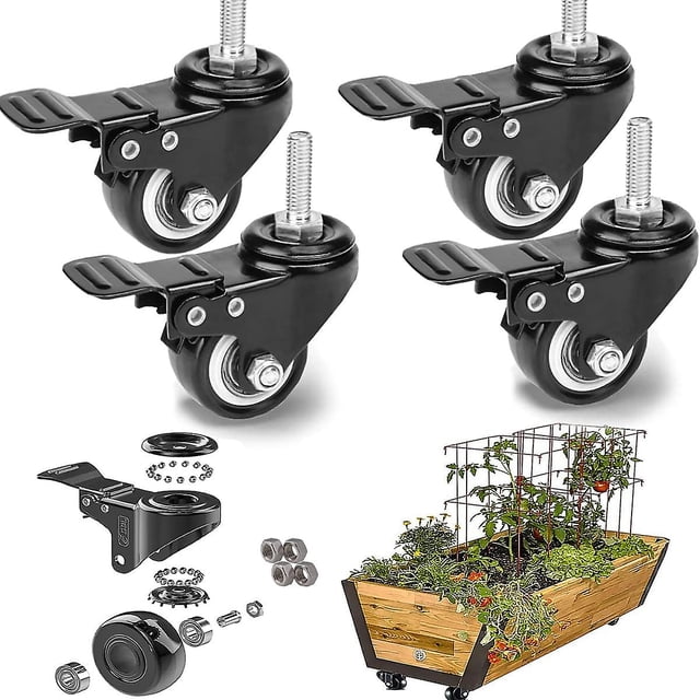 Ruedas Giratorias con Freno, Ruedas para Muebles De Servicio Pesado De 4 Piezas Ruedas De Placa Industrial Ruedas Industriales De Metal, Ruedas De Transporte De Placa Industrial con