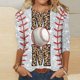 thumbnail image 1 of Fiudx Ofertas Del Día Blusa Holgada con Estampado de Pascua y Cuello Redondo Retro de Manga Tres Cuartos a La Moda para Mujer, 1 of 4