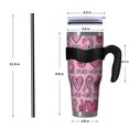 thumbnail image 4 of 40oz Tumbler,Pink Breast Cancer and Love Insulated Tumblers with Removable Handle,Stainless Steel Double Vacuum Coffee Tumbler Cup with Straw for Home,Office,Travel,Party, 4 of 5