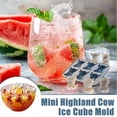 thumbnail image 3 of Mini Highland Cow Ice Cube Mold with Ice Tong, 3D Cute Silicone Tray, BPA Free Reusable Flexible Mold for Whiskey, Cocktails, Bar, Home & Party Gift, 3 of 9
