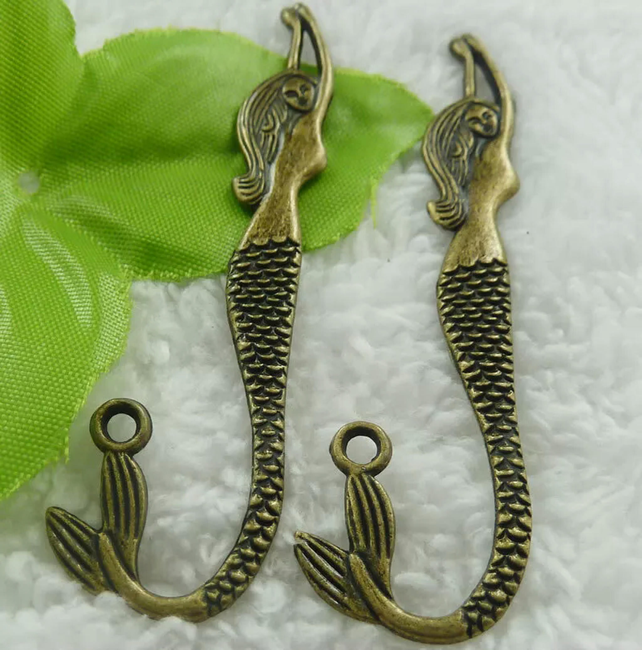 HOOUN 56 pcs bronze plated mermaid bookmarks 84x22mm B2062