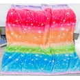 thumbnail image 2 of Rainbow Blanket Super Soft Colorful Pride Throw Blanket for Girls Rainbows Gifts for Kids Rainbow Lovers Blue Rainbow Door Flannel Fleece Girly Blanket (50"x60"), 2 of 5