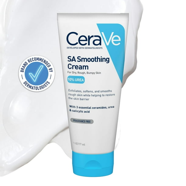 Crema CeraVe SA suavizante con 10% de urea para piel seca, 185 ml