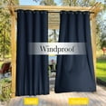 thumbnail image 6 of NICETOWN Outdoor Curtains Top & Bottom Grommet & Back Tab for Patio Waterproof, 2 Panels, Windproof Privacy Outdoor Dividers for Valley with Fixed Rope, Navy Blue, W52 x L108, 6 of 9