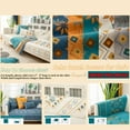 thumbnail image 4 of Bohemian Chenille Sofa Cover - Non-Slip Geometric Pattern L-Shaped Sectional Couch Covers, Furniture Protector, Pet-Friendly, Home Decor（Blue）, 4 of 5