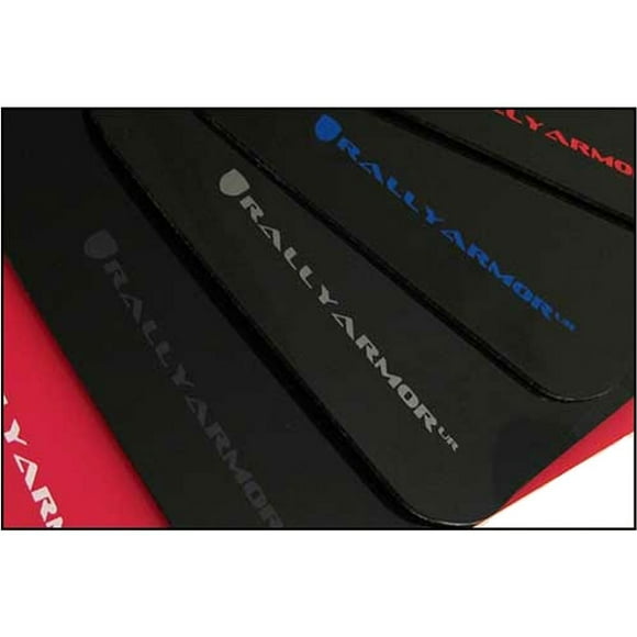 Rally Armor MF17-UR-BLK/WH Black, White Mud Flap with Logo (2010+ Mazda3/Speed3 UR), 1 Pack