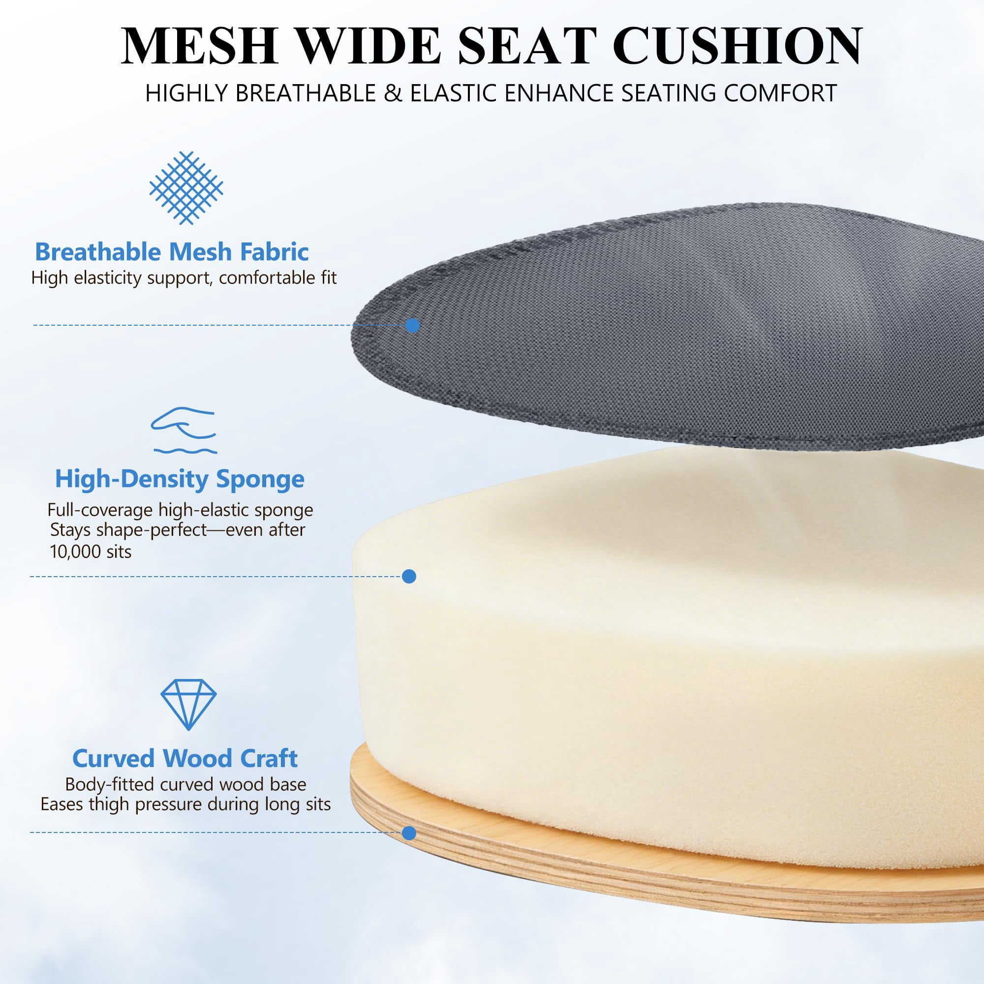 Office Chair, Ergonomic Desk Chair Breathable Mesh Chairs Adjustable High Back Lumbar Support Flip-up Armrests, Executive Rolling Swivel Comfy Computer Chairs Home Office Black