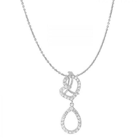 Foreli 0.3CTW Diamond 14K White Gold Necklace W Cert