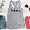 thumbnail image 2 of Kinda Care Kinda Don't Tank Top, Ladies Racerback Tank Top, Lazy Tank, Chill Tank, Heather Gray, Small, 2 of 3