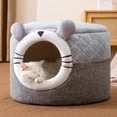 thumbnail image 2 of Cute Cat Bed Pet Dog House Winter Cat Villa Sleep Kennel Removable Warm Nest Enclosed Tents Cave Sofa Pet Supplies Accessory ShopWise Round, 2 of 9