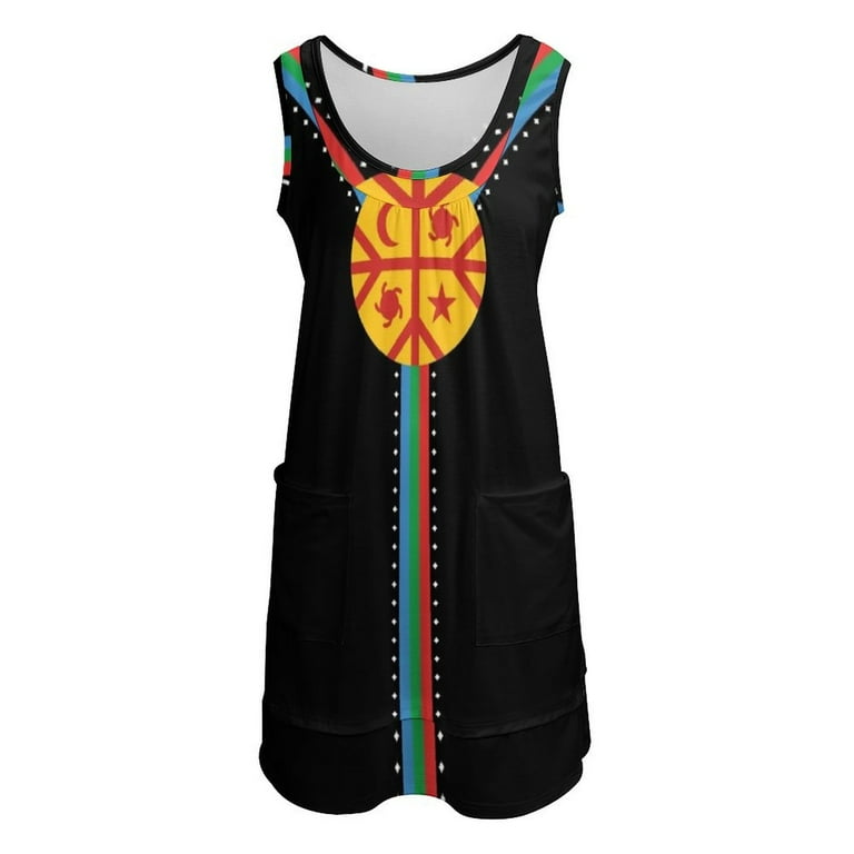 Mapuche Indio Chile Argentina Sleeveless U-Neck Fake Two Piece Dress luxury  woman party dress summer dresses Long dresses - Walmart.com