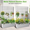 thumbnail image 4 of Luku Metal Planter Box, Raised Garden Bed with Trellis, Outdoor Garden Box with Privacy Screen & Drainage Holes for Climbing Plants Flower Vegetable, 4 of 7