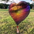 thumbnail image 6 of Wind Outdoor 3D Wind Hanging Yard Garden Decor Stainless Heart Pattern with 360 Rotating Hook, Swing Car Ornament, Teal Christmas Garland, Rear View Swinging Animal, Wind Chime Ornament *1, 6 of 7