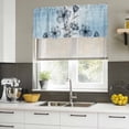 thumbnail image 5 of Blue Flower Valances for Windows, Decorative Rod Pocket Window Valance Curtains, Retro Gradient Texture Painting Plant Leaf Short Curtain Drapes for Kitchen/Living Room, 2 Panels, 42" W x 18" L, 5 of 8