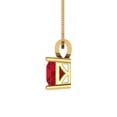 thumbnail image 3 of Clara Pucci 14K Yellow Solid Hypoallergenic Gold 3Ct Ruby Princess Cut Solitaire Designer Necklace Pendant For July, 3 of 6