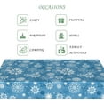 thumbnail image 6 of 60x84 Inch Christmas Theme Rectangle Tablecloth Winter Snowflakes Blue White Table Cloth Washable Durable Table Cover for Kitchen Dining Home Banquet Xmas Party Decor, 6 of 7