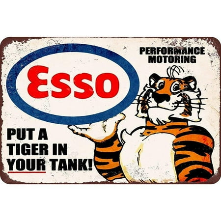 Tigers Sign - Mega-deal Esso Put a Tiger in Your Tank, Metal Tin Sign, Wall Decorative Garage Sign 12
